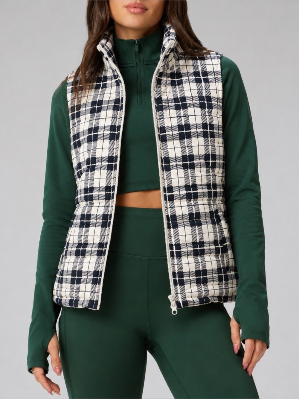 Ruff Hewn Black/White Plaid Puffer Vest
